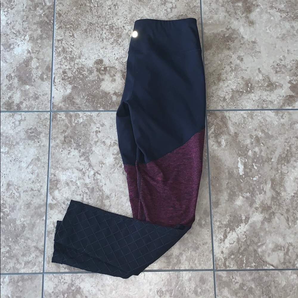 Black and Maroon athletic leggings